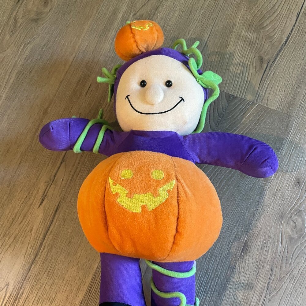 Sugar Loaf Kid Dresses as Pumpkin Plush 15" Tall Purple Orange!